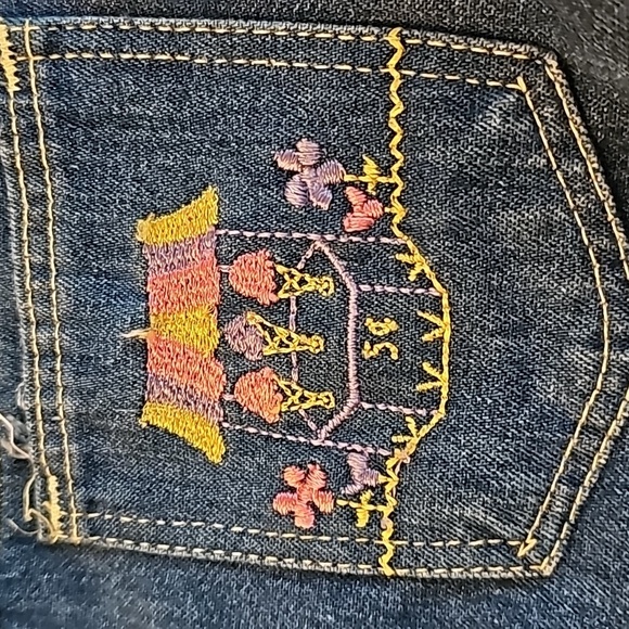 Vintage Wrangler Ice Cream Embroidered Denim Shortalls / Overalls, sz 4 Reg - Picture 3 of 9